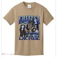 I Refuse To Tolerate Lactose Racoon Meme Lactose Intolerant Kids T-Shirt thumb 0