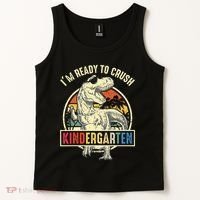 I'm Ready To Crush Kindergarten Dinosaur Back To School Tank Top thumb 2