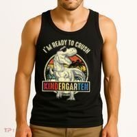 I'm Ready To Crush Kindergarten Dinosaur Back To School Tank Top thumb 3