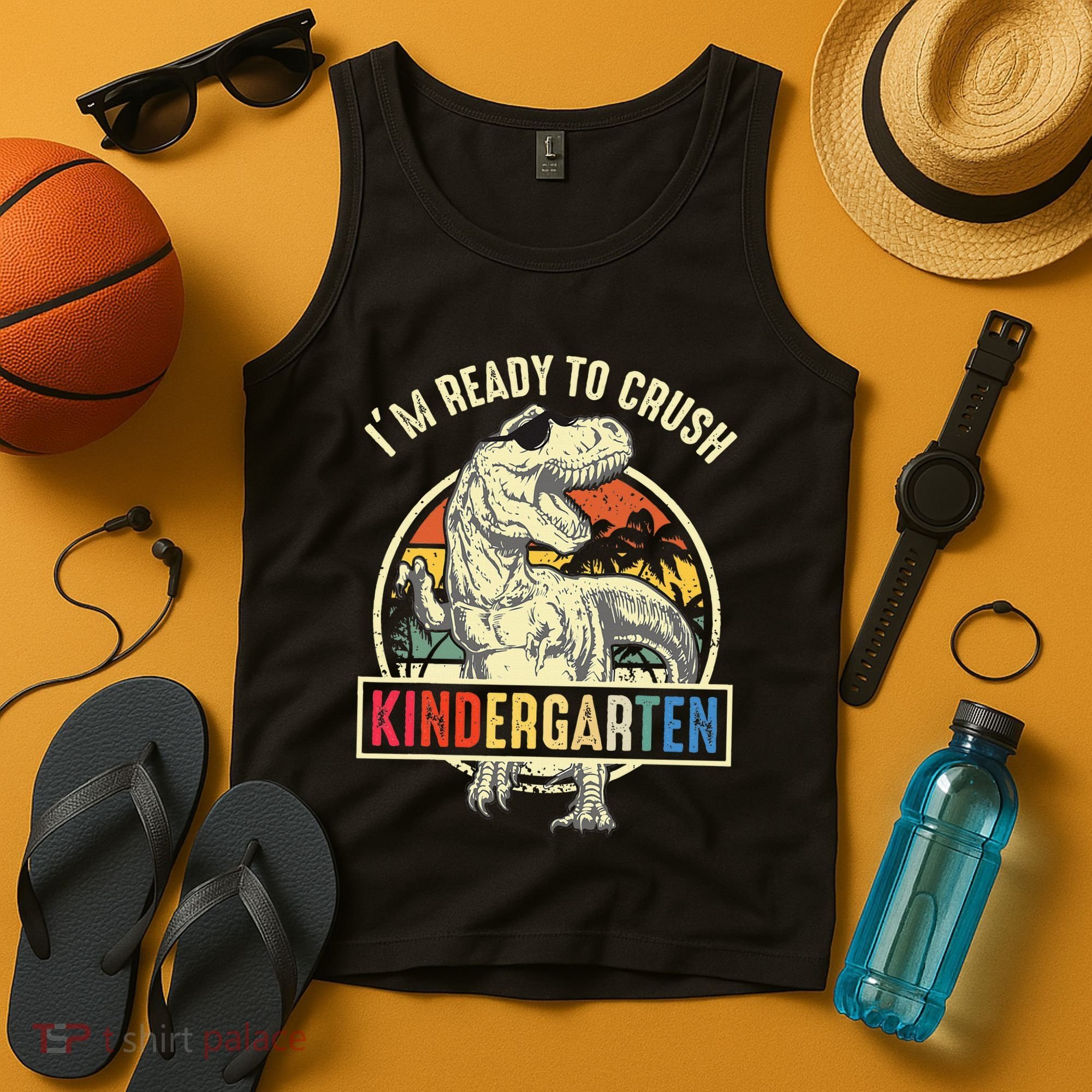 I'm Ready To Crush Kindergarten Dinosaur Back To School Tank Top