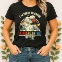 I'm Ready To Crush Kindergarten Dinosaur Back To School Women's T-Shirt thumb 2