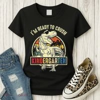 I'm Ready To Crush Kindergarten Dinosaur Back To School Women's T-Shirt thumb 3