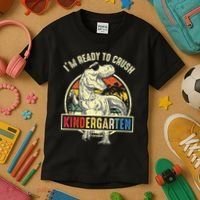 I'm Ready To Crush Kindergarten Dinosaur Back To School Kids T-Shirt thumb 3