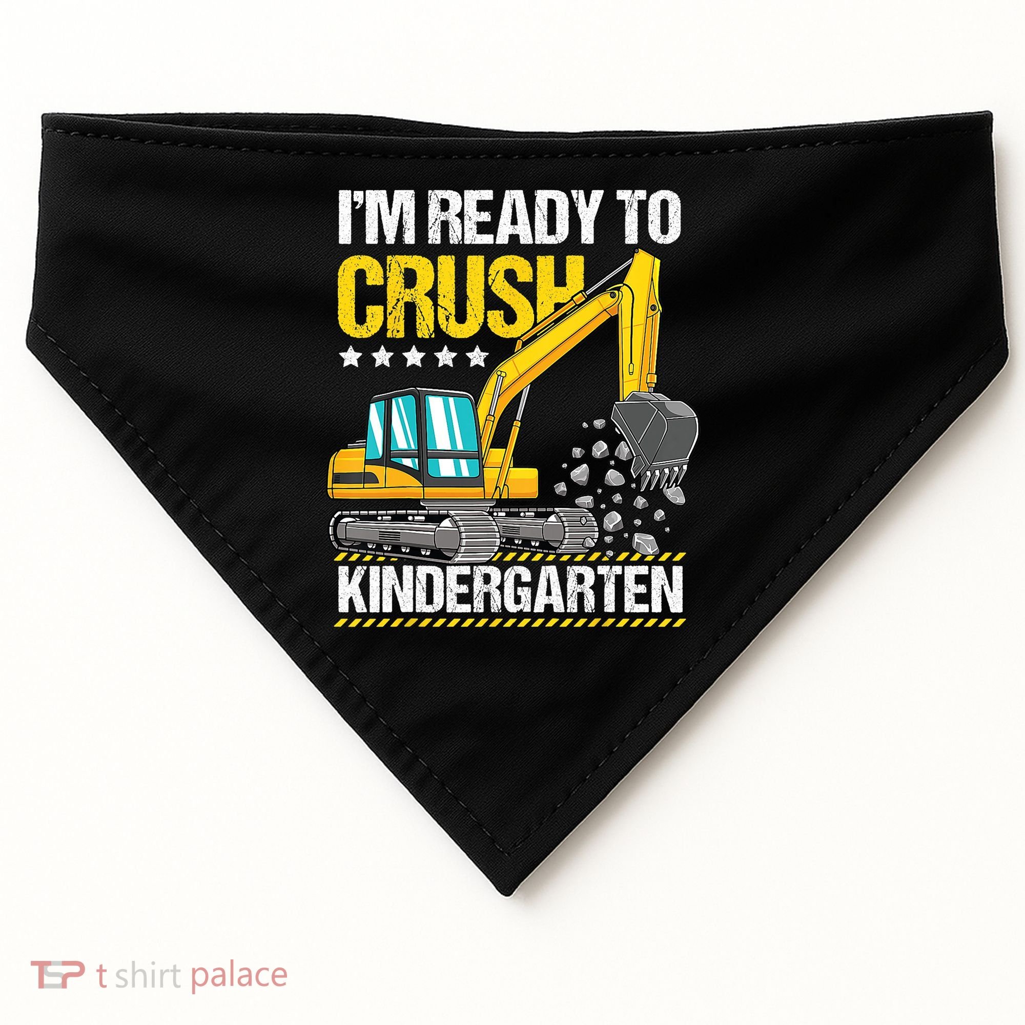 Im Ready To Crush Kindergarten Construction Vehicle Boy USA-Made Doggie Bandana