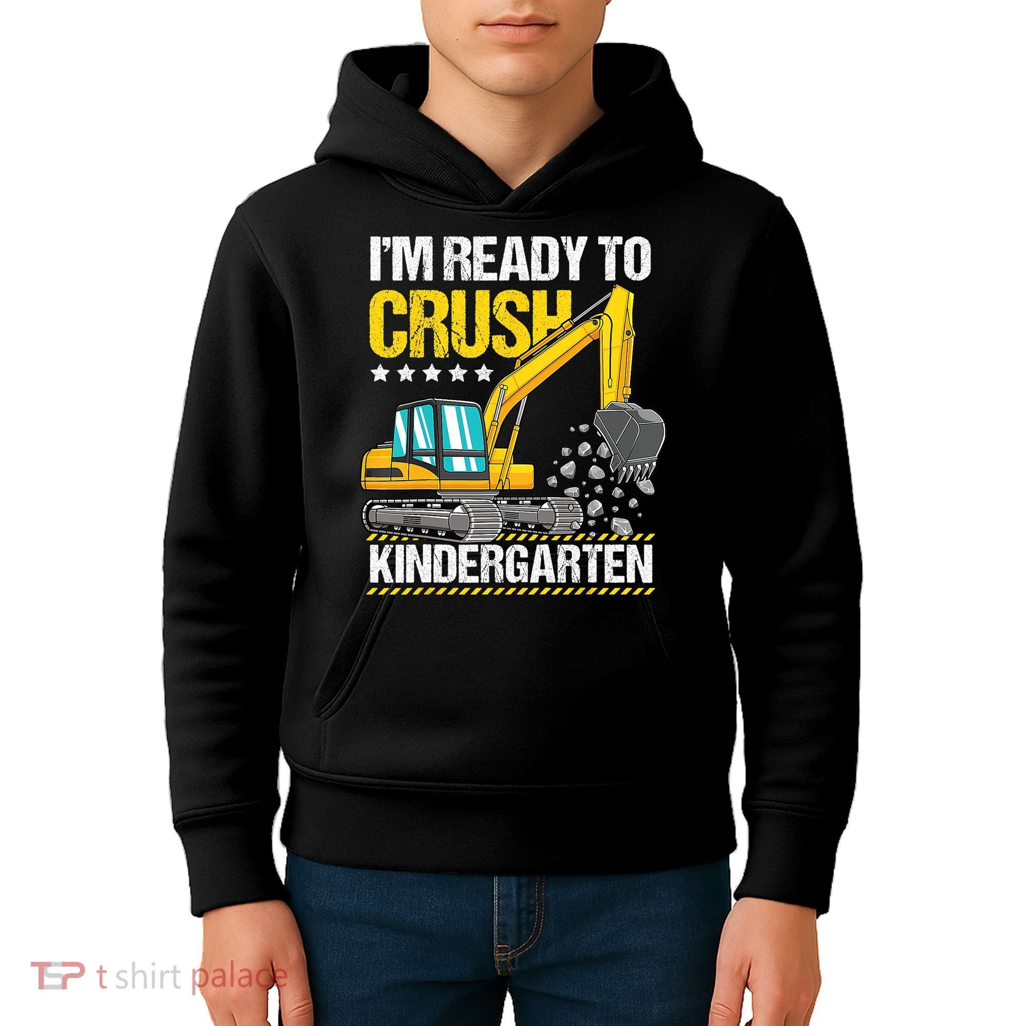 Im Ready To Crush Kindergarten Construction Vehicle Boy Kids Hoodie