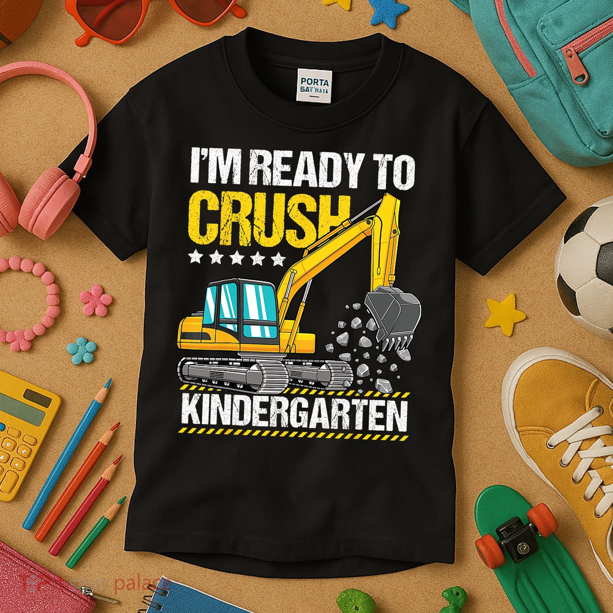 Im Ready To Crush Kindergarten Construction Vehicle Boy Kids T-Shirt