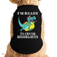 I'm Ready To Crush Kindergarten Trex Dinosaur Back To School Doggie Tank thumb 0