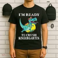 I'm Ready To Crush Kindergarten Trex Dinosaur Back To School T-Shirt thumb 6
