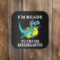I'm Ready To Crush Kindergarten Trex Dinosaur Back To School Coaster thumb 0
