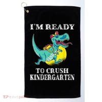 I'm Ready To Crush Kindergarten Trex Dinosaur Back To School Golf Towel thumb 0