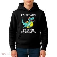 I'm Ready To Crush Kindergarten Trex Dinosaur Back To School Kids Hoodie thumb 4