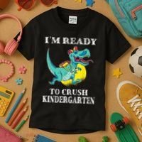 I'm Ready To Crush Kindergarten Trex Dinosaur Back To School Kids T-Shirt thumb 3