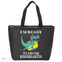 I'm Ready To Crush Kindergarten Trex Dinosaur Back To School Tote Bag thumb 0