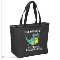 I'm Ready To Crush Kindergarten Trex Dinosaur Back To School Tote Bag thumb 2