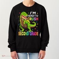 I'm Ready To Crush 2nd Grade Dinosaur Back To School Women's Sweatshirt thumb 0