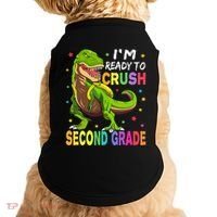 I'm Ready To Crush 2nd Grade Dinosaur Back To School Doggie Tank thumb 0