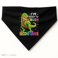 I'm Ready To Crush 2nd Grade Dinosaur Back To School USA-Made Doggie Bandana thumb 0