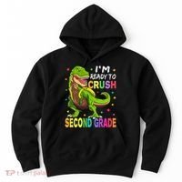 I'm Ready To Crush 2nd Grade Dinosaur Back To School Hoodie thumb 0