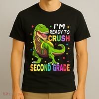 I'm Ready To Crush 2nd Grade Dinosaur Back To School T-Shirt thumb 3