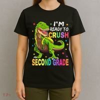 I'm Ready To Crush 2nd Grade Dinosaur Back To School T-Shirt thumb 4