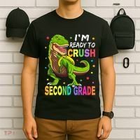 I'm Ready To Crush 2nd Grade Dinosaur Back To School T-Shirt thumb 6