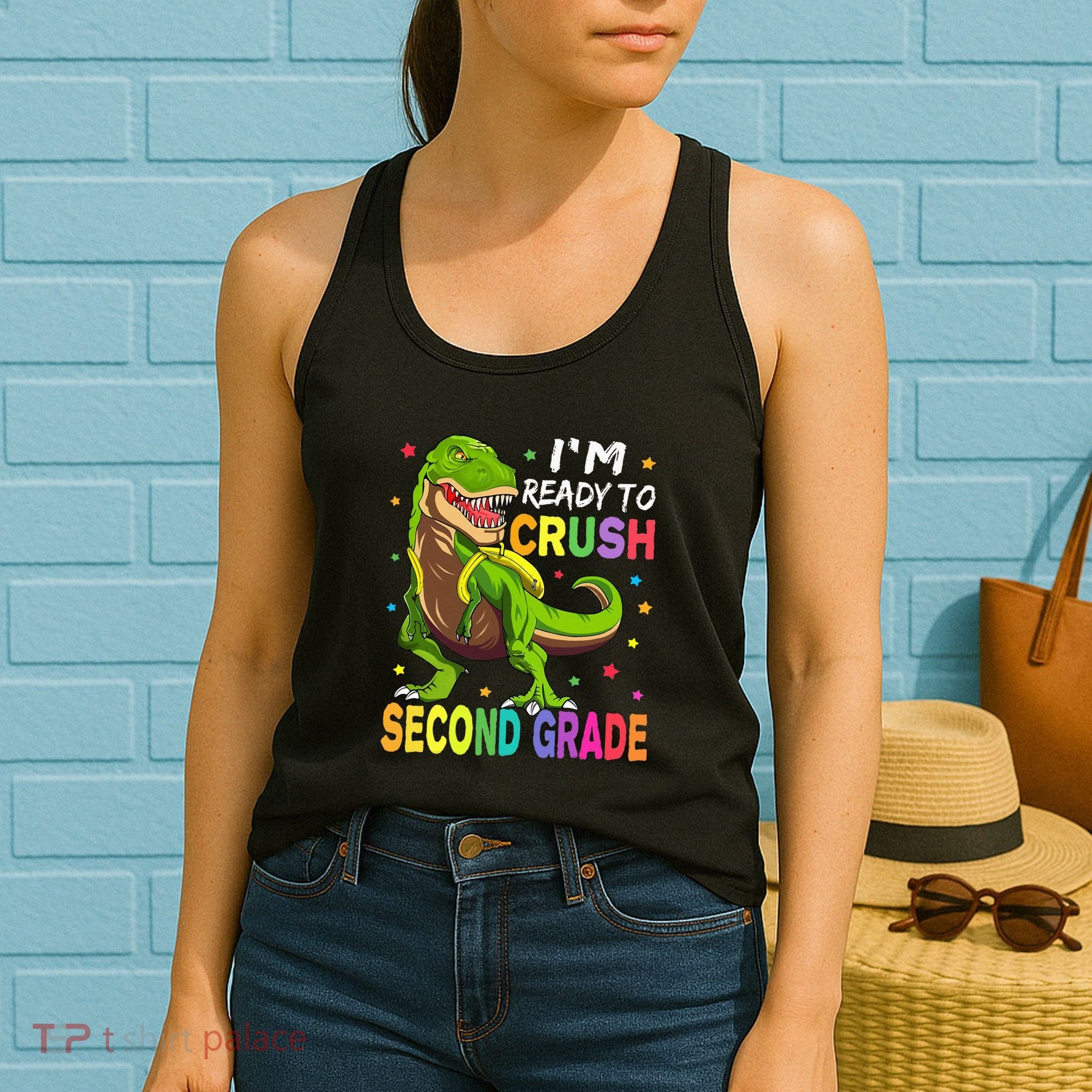 I'm Ready To Crush 2nd Grade Dinosaur Back To School Women's Tank Top