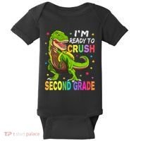 I'm Ready To Crush 2nd Grade Dinosaur Back To School Baby Bodysuit thumb 0