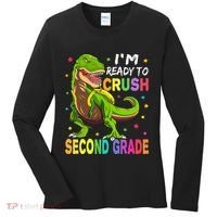 I'm Ready To Crush 2nd Grade Dinosaur Back To School Women's Long Sleeve Shirt thumb 0