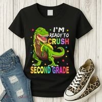 I'm Ready To Crush 2nd Grade Dinosaur Back To School Women's T-Shirt thumb 3