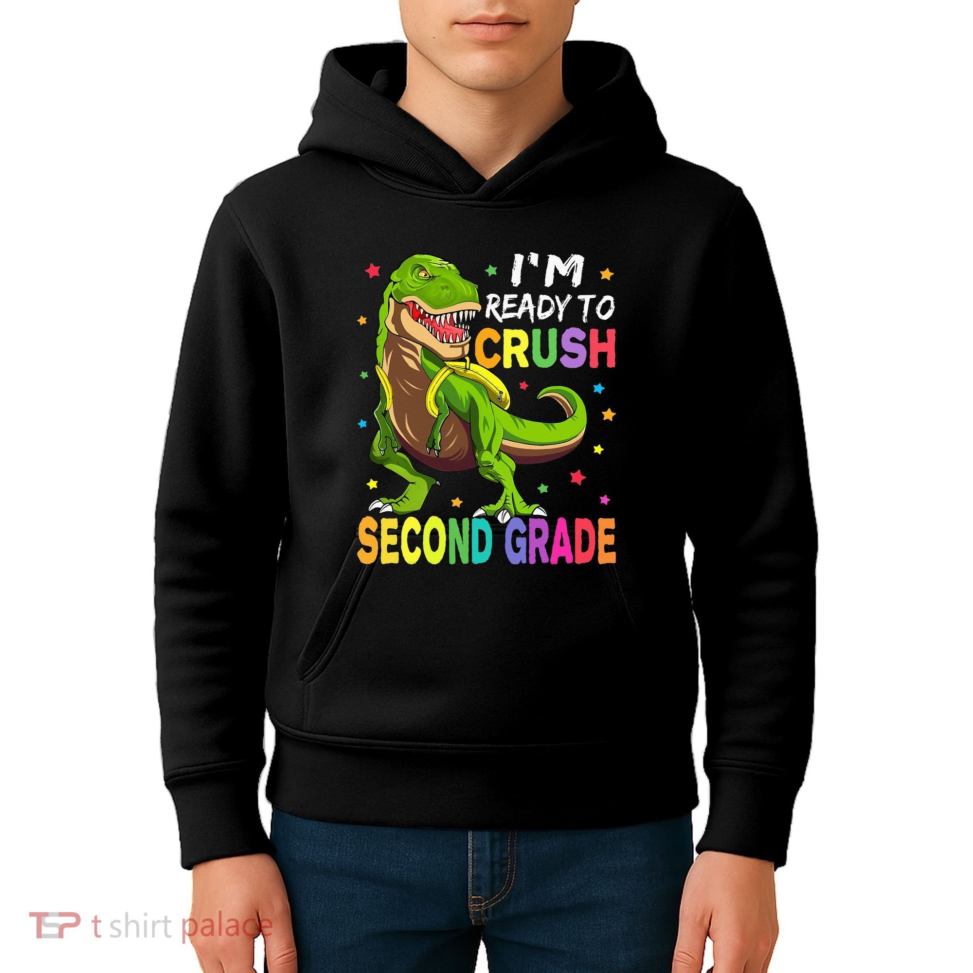 I'm Ready To Crush 2nd Grade Dinosaur Back To School Kids Hoodie