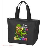 I'm Ready To Crush 2nd Grade Dinosaur Back To School Tote Bag thumb 3