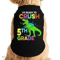 I'm Ready To Crush 5th Grade Dinosaur Back To School Doggie Tank thumb 0