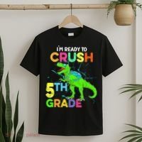 I'm Ready To Crush 5th Grade Dinosaur Back To School T-Shirt thumb 2
