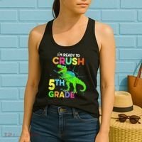 I'm Ready To Crush 5th Grade Dinosaur Back To School Women's Tank Top thumb 2