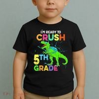 I'm Ready To Crush 5th Grade Dinosaur Back To School Toddler T-Shirt thumb 2