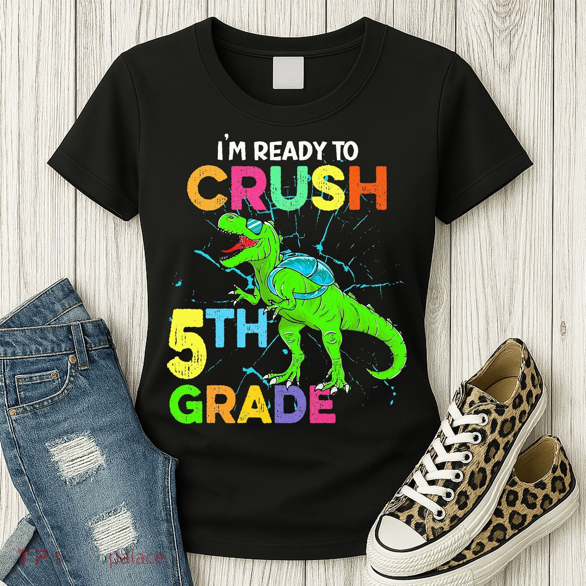 I'm Ready To Crush 5th Grade Dinosaur Back To School Women's T-Shirt
