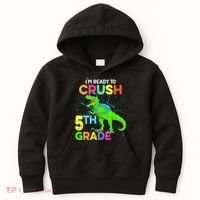 I'm Ready To Crush 5th Grade Dinosaur Back To School Kids Hoodie thumb 0
