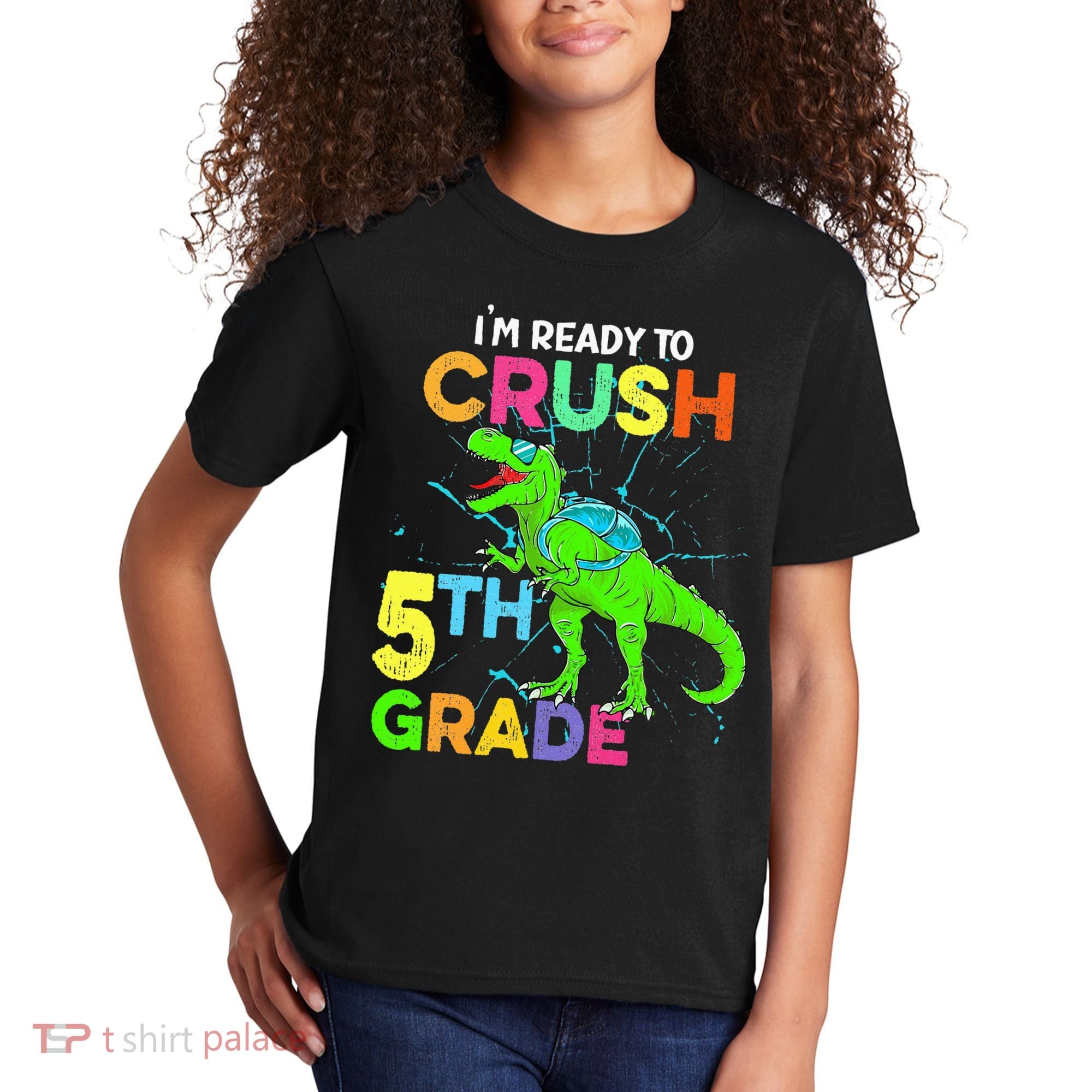 I'm Ready To Crush 5th Grade Dinosaur Back To School Kids T-Shirt