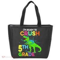 I'm Ready To Crush 5th Grade Dinosaur Back To School Tote Bag thumb 0