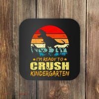 I'm Ready To Crush Kindergarten TRex Dinosaur Back To School Coaster thumb 0