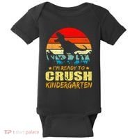 I'm Ready To Crush Kindergarten TRex Dinosaur Back To School Baby Bodysuit thumb 0