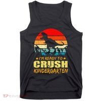 I'm Ready To Crush Kindergarten TRex Dinosaur Back To School Tank Top thumb 0