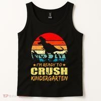 I'm Ready To Crush Kindergarten TRex Dinosaur Back To School Tank Top thumb 2