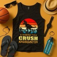 I'm Ready To Crush Kindergarten TRex Dinosaur Back To School Tank Top thumb 4