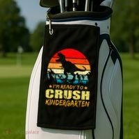 I'm Ready To Crush Kindergarten TRex Dinosaur Back To School Golf Towel thumb 2