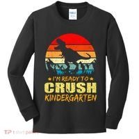 I'm Ready To Crush Kindergarten TRex Dinosaur Back To School Kids Long Sleeve Shirt thumb 0