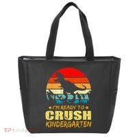 I'm Ready To Crush Kindergarten TRex Dinosaur Back To School Tote Bag thumb 0