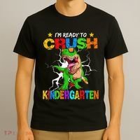 I'm Ready To Crush Kindergarten Dinosaur Back To School T-Shirt thumb 3