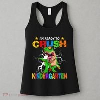 I'm Ready To Crush Kindergarten Dinosaur Back To School Women's Tank Top thumb 3