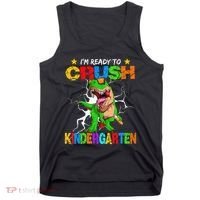 I'm Ready To Crush Kindergarten Dinosaur Back To School Tank Top thumb 0